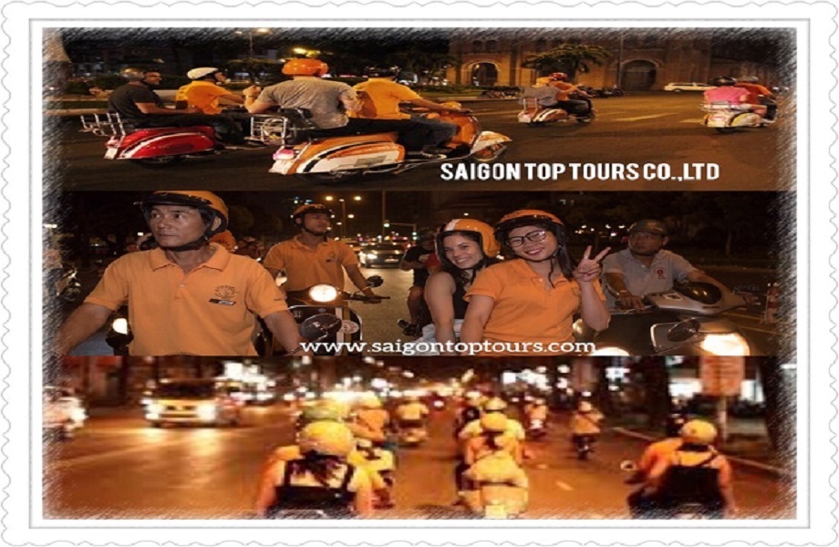 TOP SAIGON VESPA TOUR AT NIGHT - TOP SAIGON EVENING VESPA TOUR 
